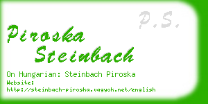 piroska steinbach business card
